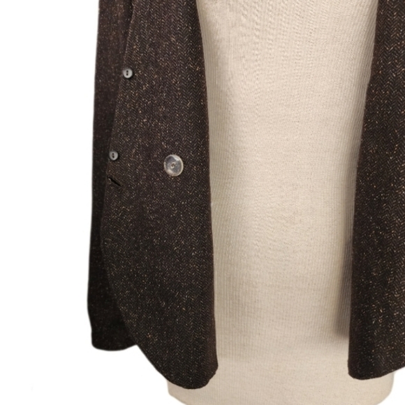 H&M Tweed Size 12 50% Wool Blazer Brown Size 12 - Picture 4 of 16